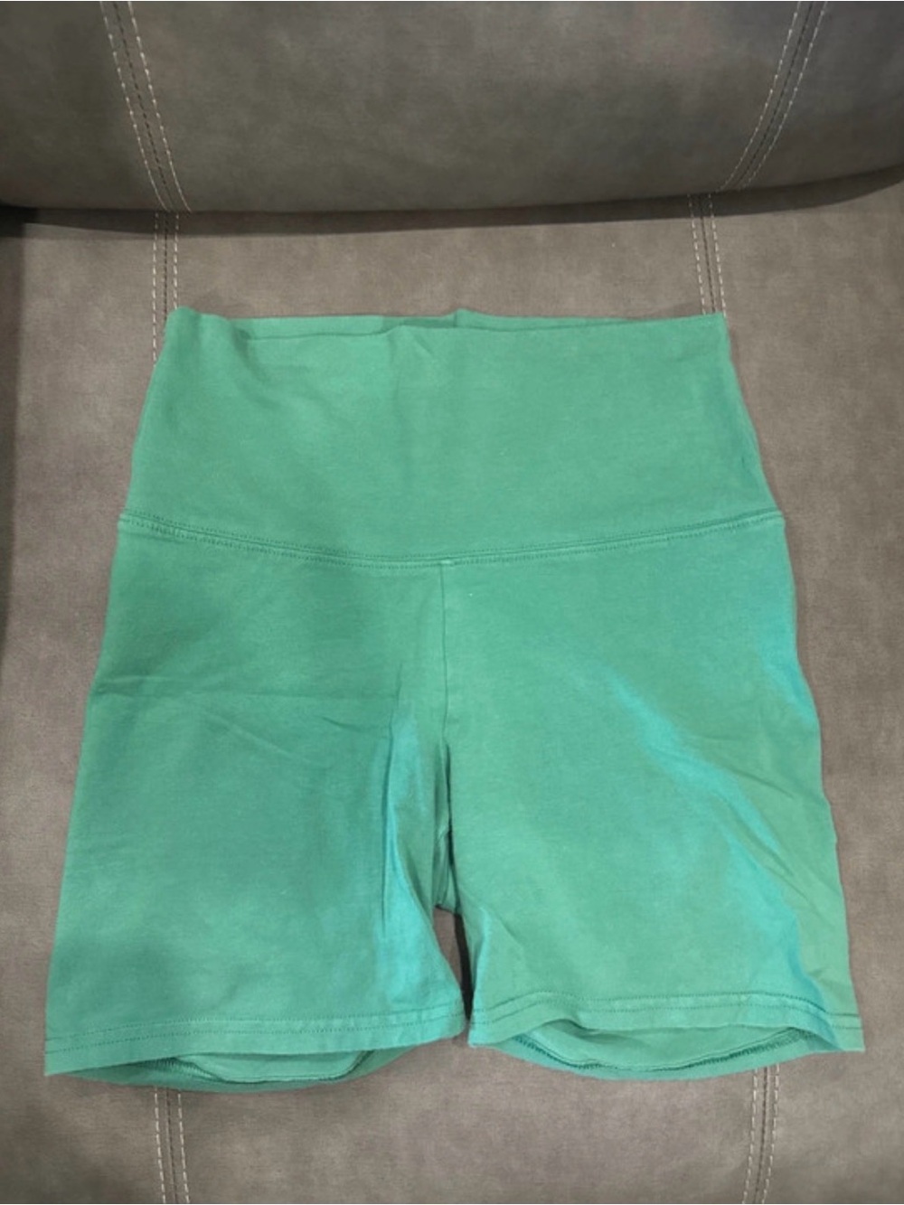 Aritzia TNA High-Waist Green Biker Shorts